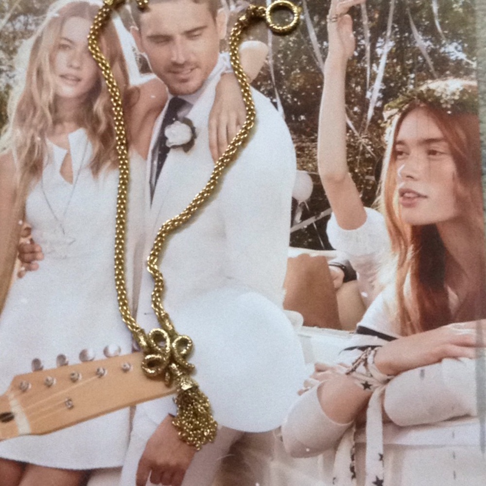 Gold plated necklace with tassel